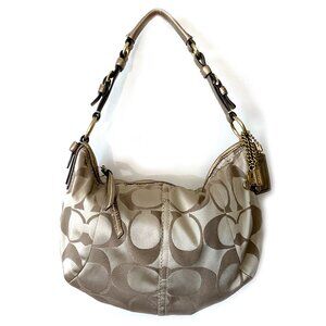 Coach Hobo Sateen Carly Soho Signature Big C bag with dust bag, Beige